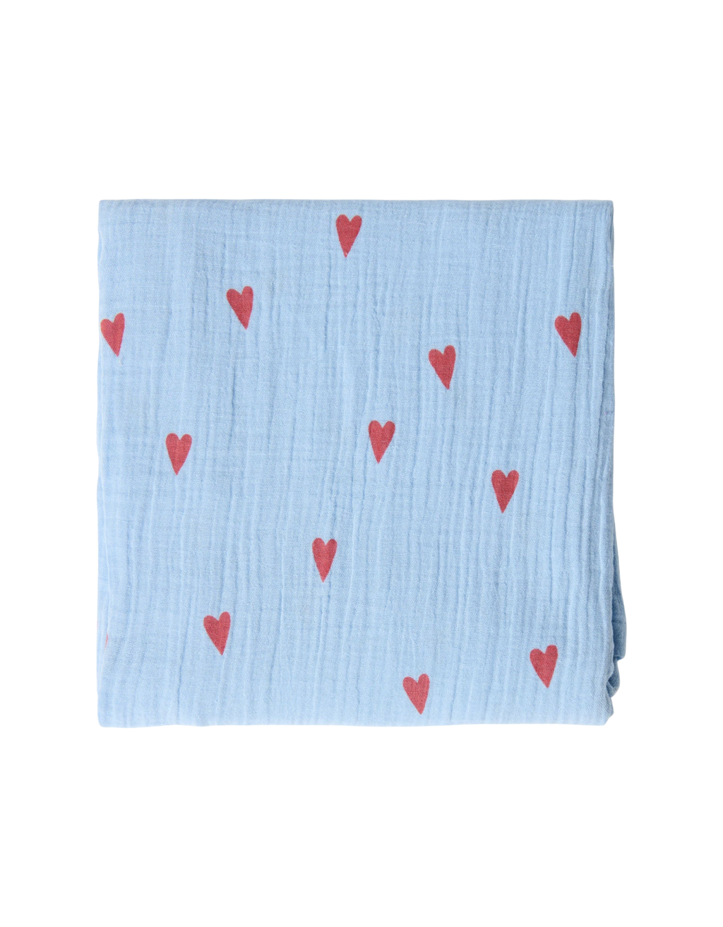Musselintuch Large Light Blue Hearts Bild 2