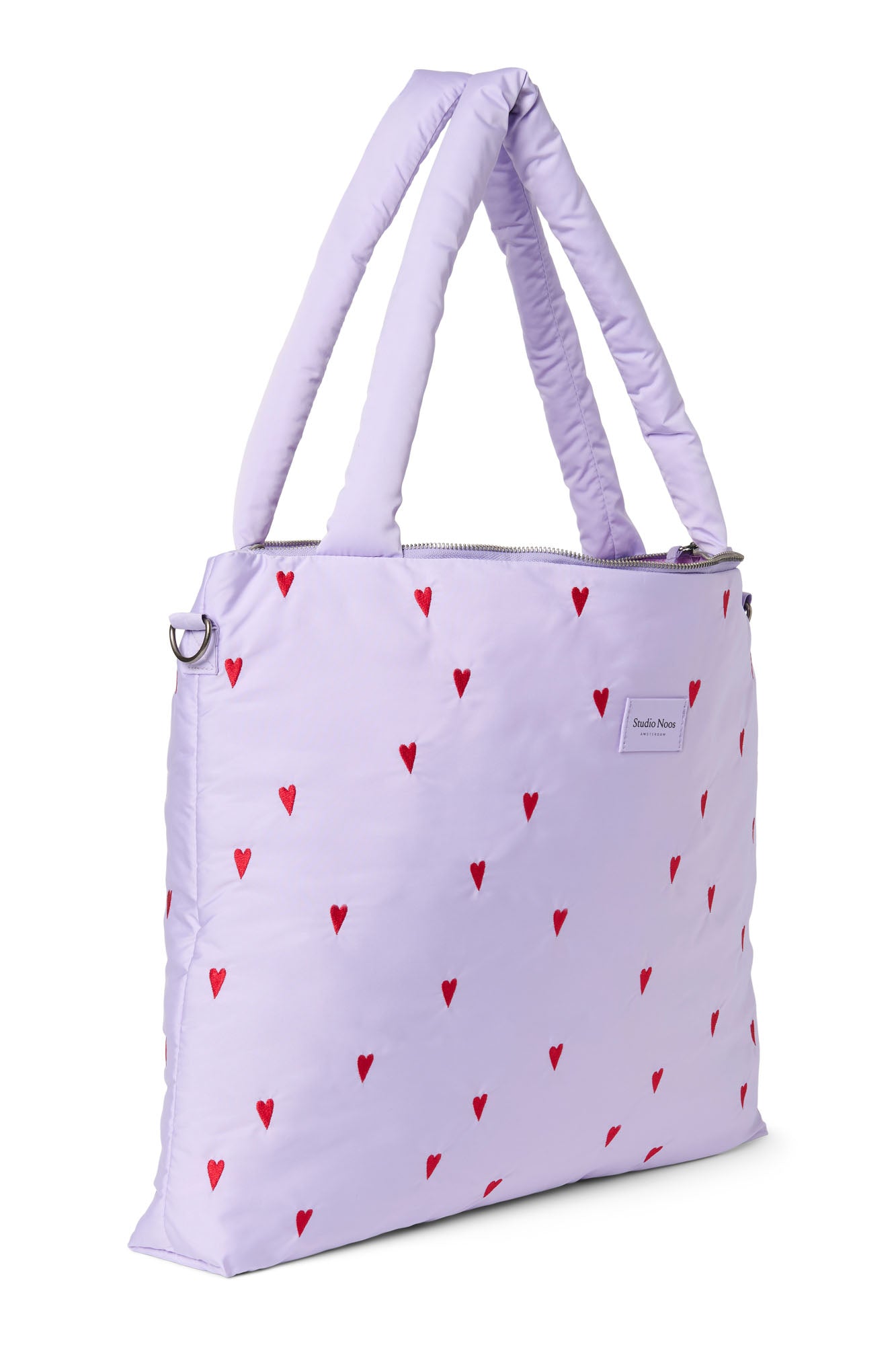 Puffy Diaper Bag Purple Hearts Bild 2