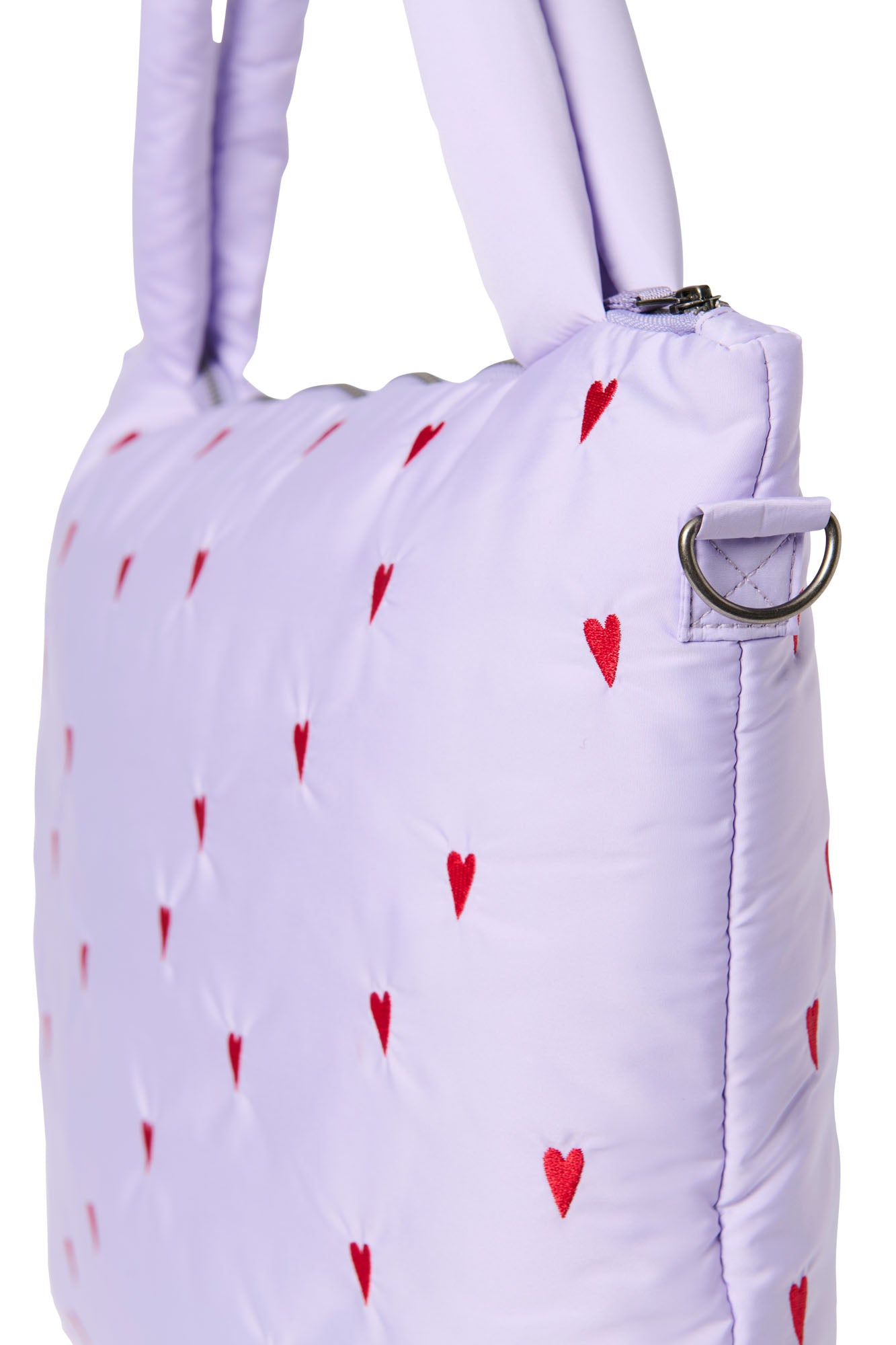 Puffy Diaper Bag Purple Hearts Bild 3