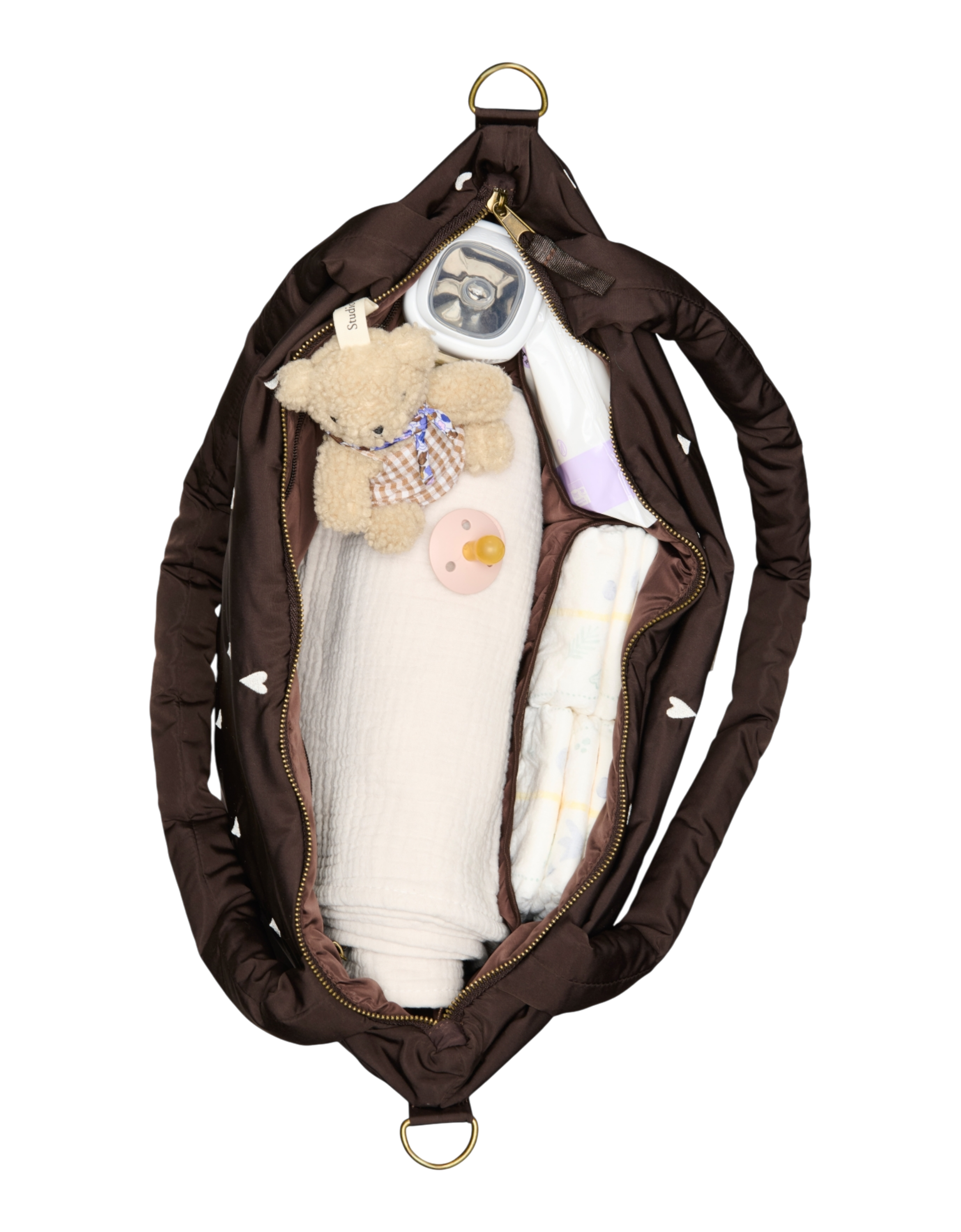 Puffy Wickeltasche brown Hearts Bild 4
