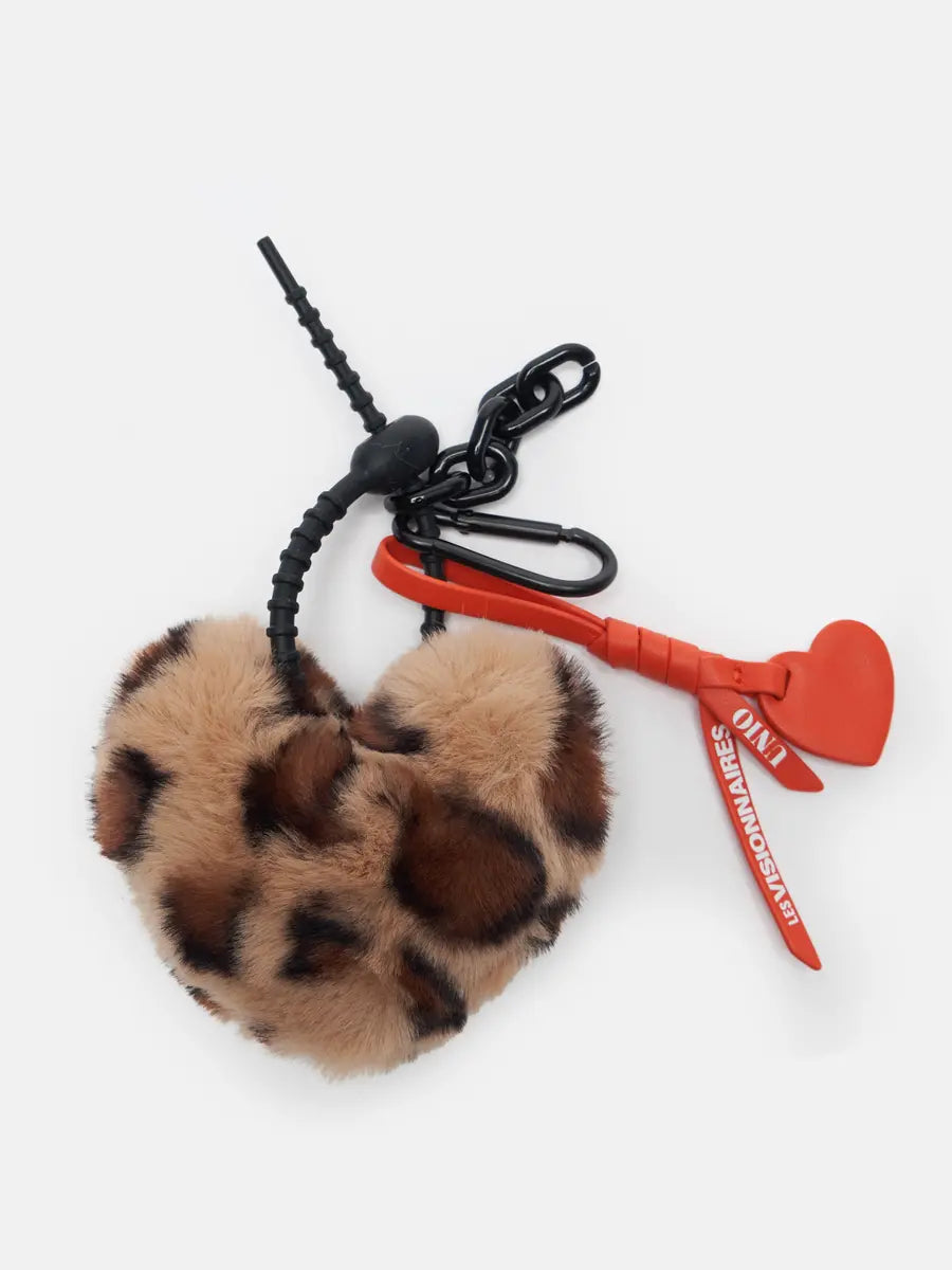 Fluffy Heart Charm brown 2036 Bild 1