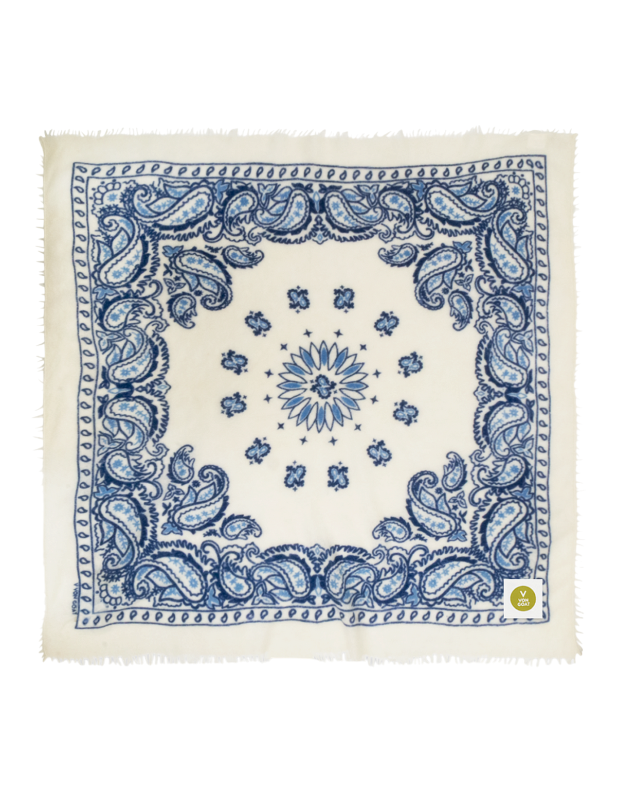Bandana Paisley beige und dunkelblau Bild 2